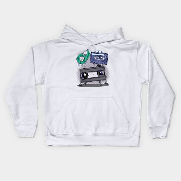 Mixed Tapes Kids Hoodie by Tom Brosseau Art